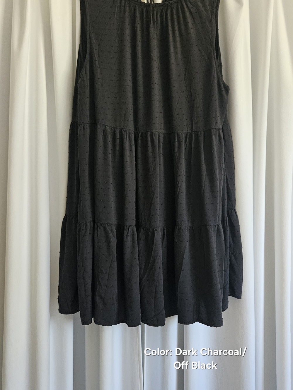 Old Navy Women’s Dark Charcoal Tiered Babydoll Swing Dress